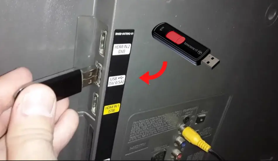  insert the USB drive into the USB port