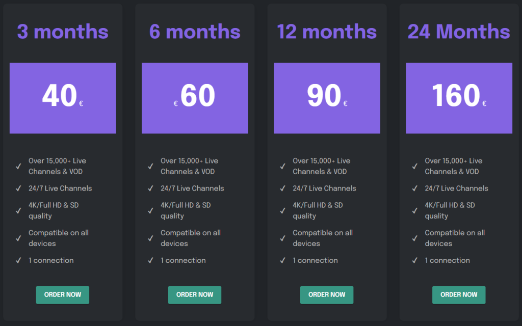 select the Sero IPTV plan