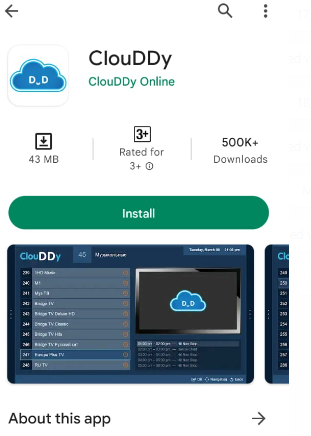  install the ClouDDY IPTV app