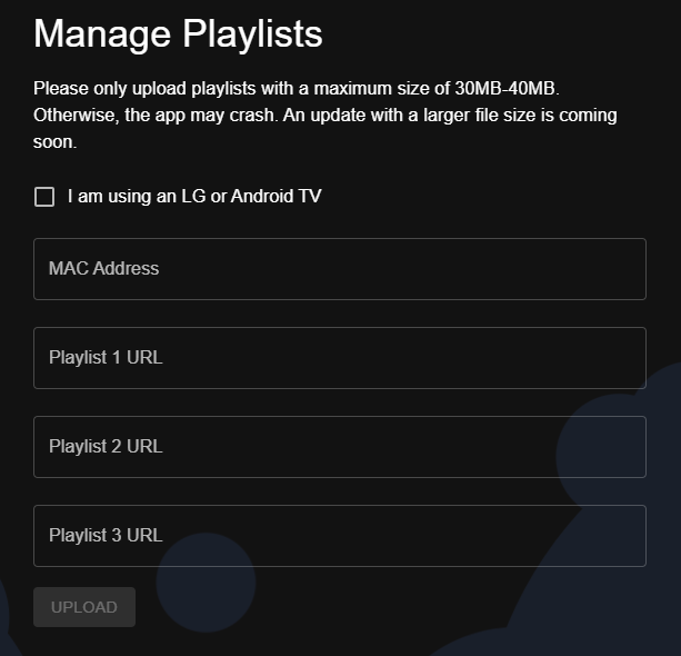 Enter MAC address and IPTV Tree link