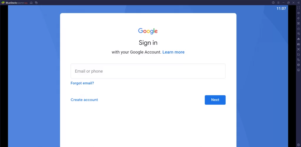 Sign in to Google account