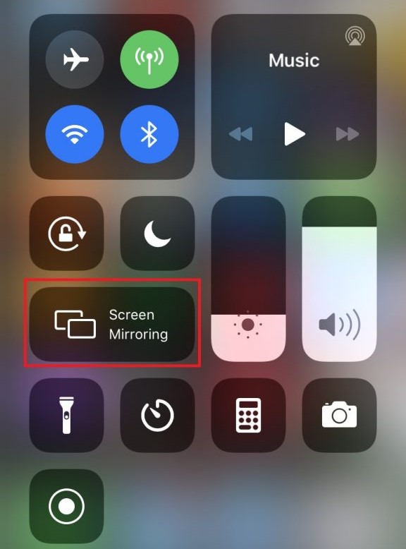 tap the Screen Mirroring icon