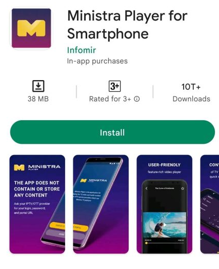 Install the Ministra Player IPTV