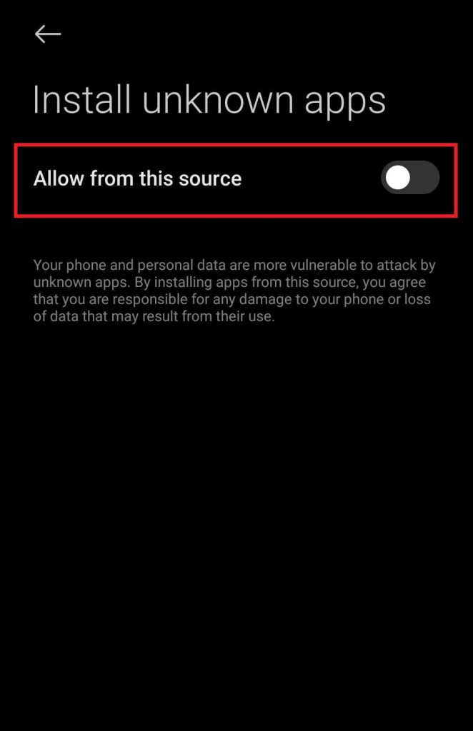 StreamTVUniverse - Enable Allow from this source